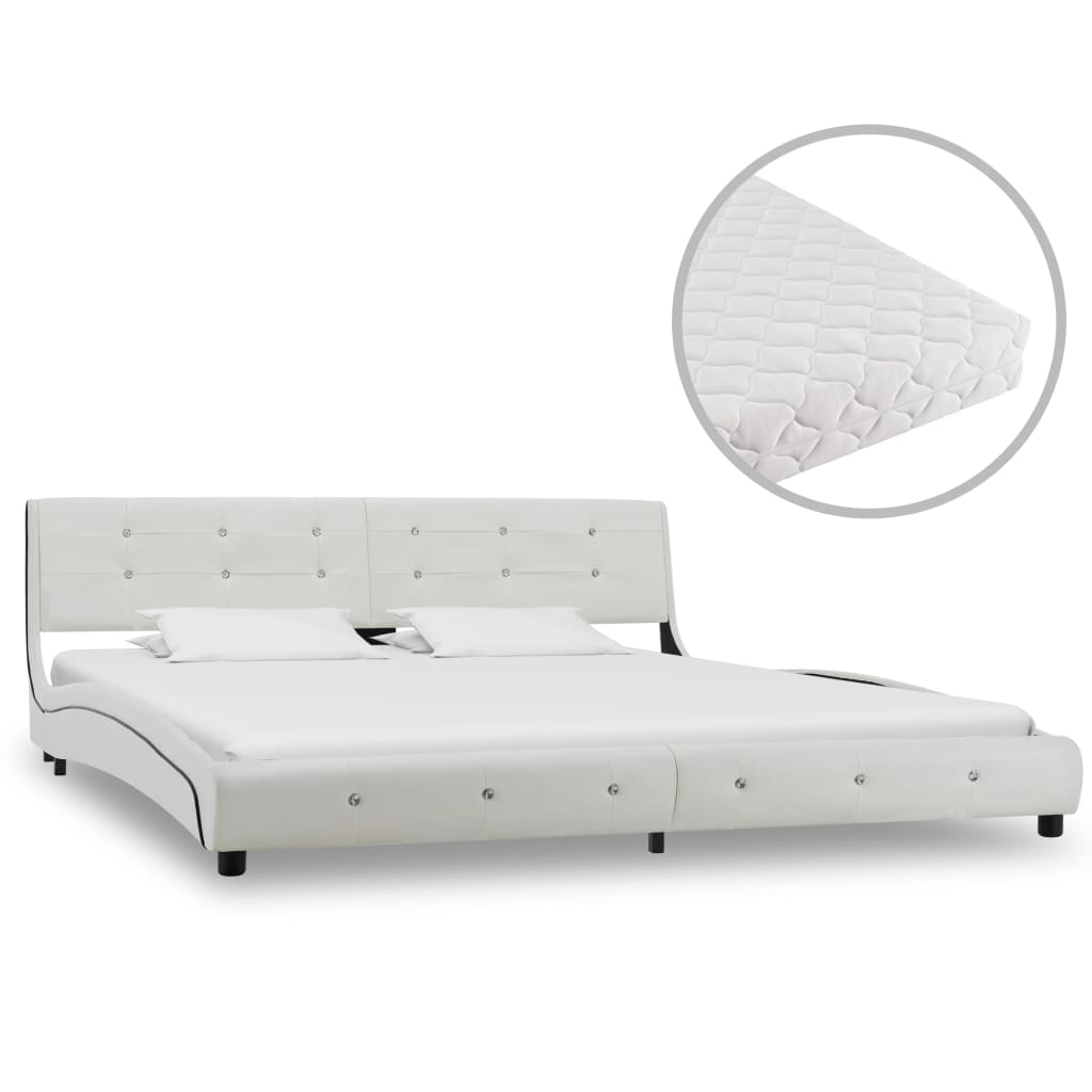 Bed met matras kunstleer 140x200 cm