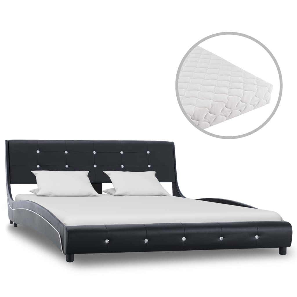 Bed met matras kunstleer 140x200 cm