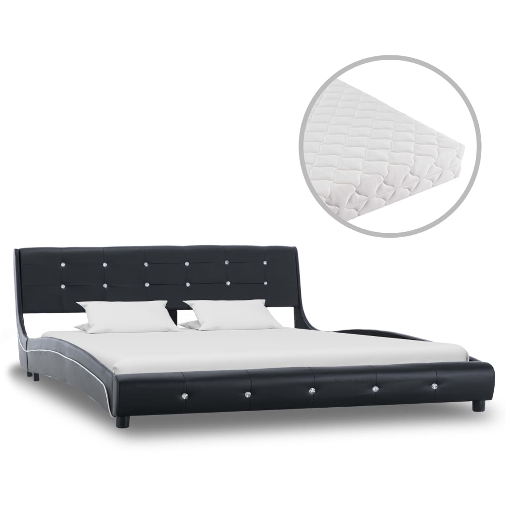 Bed met matras kunstleer 140x200 cm