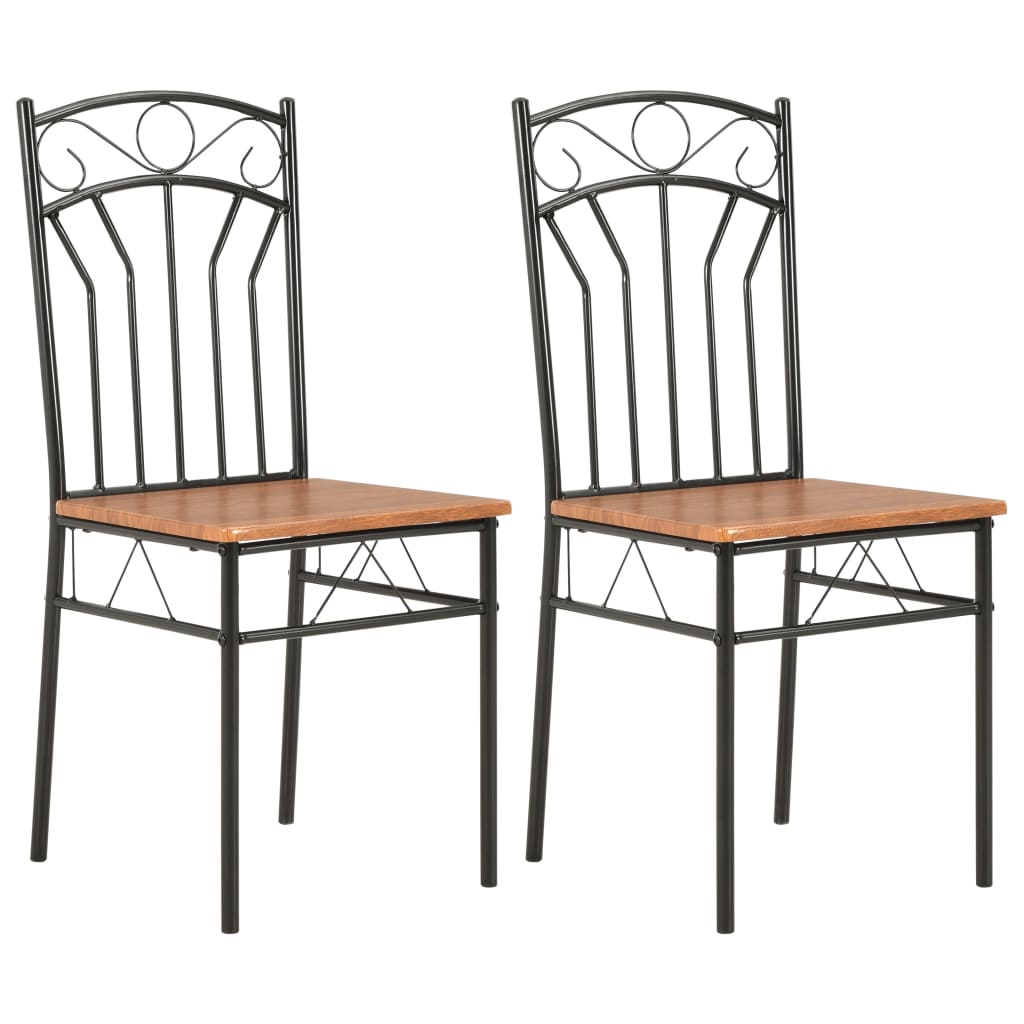 Chaises de salle à manger 2 pcs MDF marron