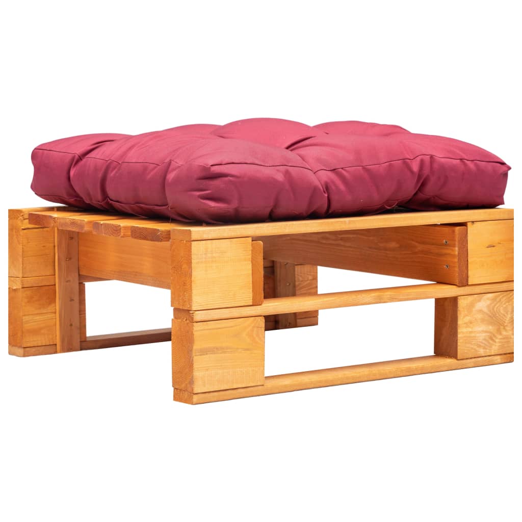 Tabouret de jardin avec coussin en bois de palette