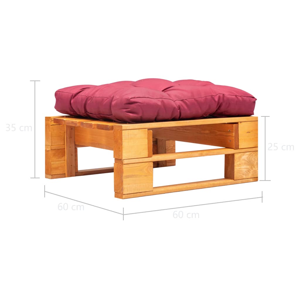 Tabouret de jardin avec coussin en bois de palette