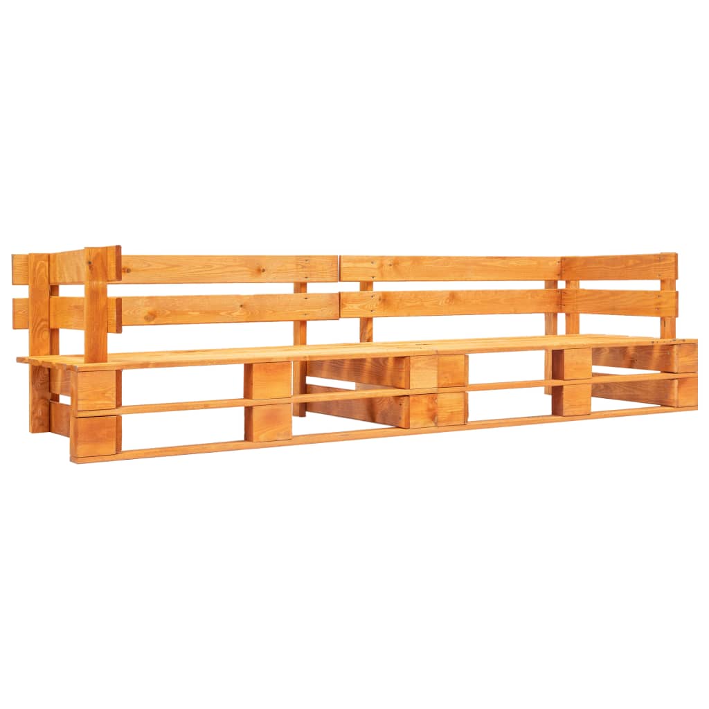 2-delige Tuinbankenset pallet met rode kussens grenenhout