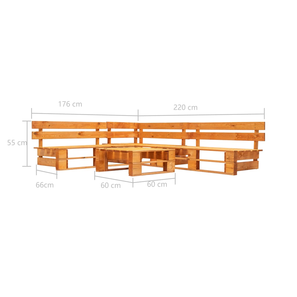 Ensemble Lounge 4 pièces en bois de palette