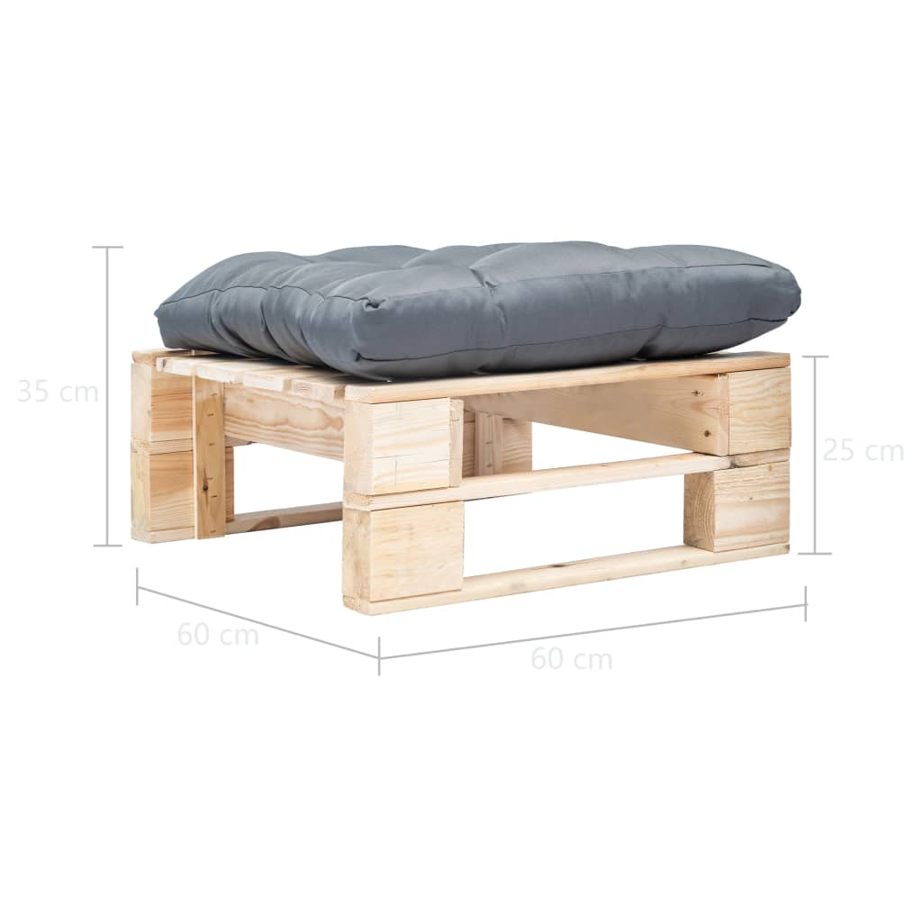 Tuinhocker met kussen pallet hout