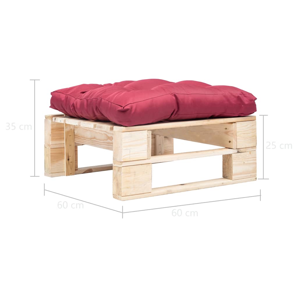 Tuinhocker met kussen pallet hout