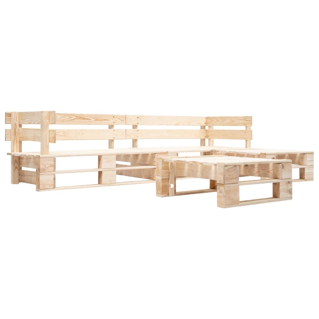 4-delige Loungeset pallet hout