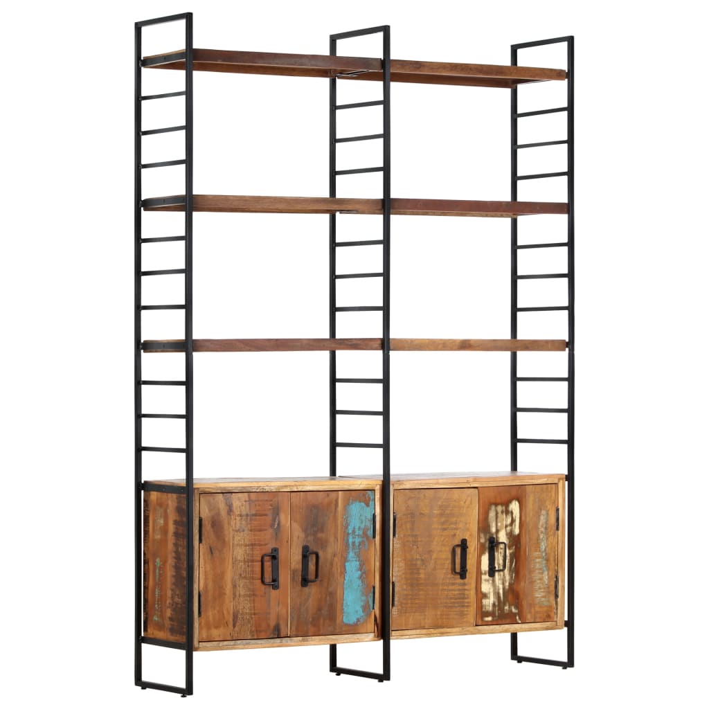 Boekenkast met 4 schappen 124x30x180 cm massief mangohout