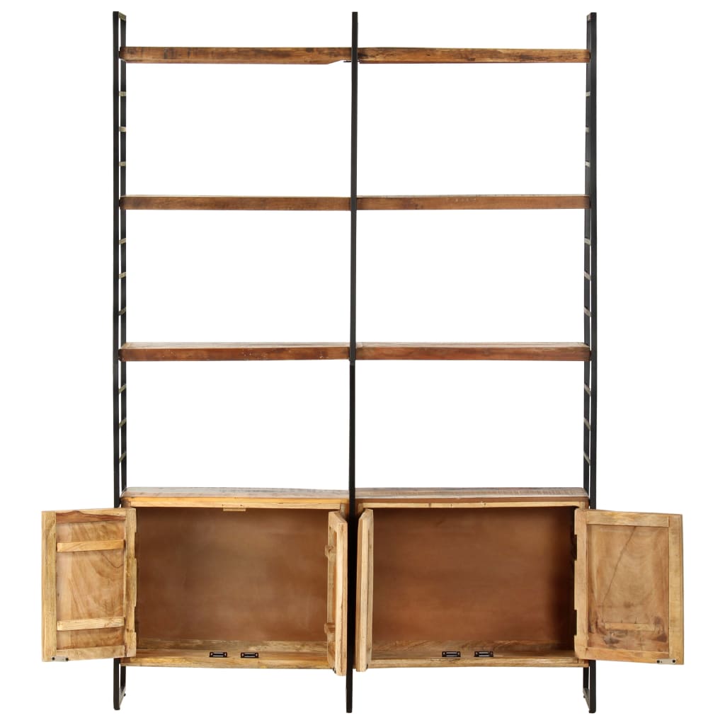 Boekenkast met 4 schappen 124x30x180 cm massief mangohout