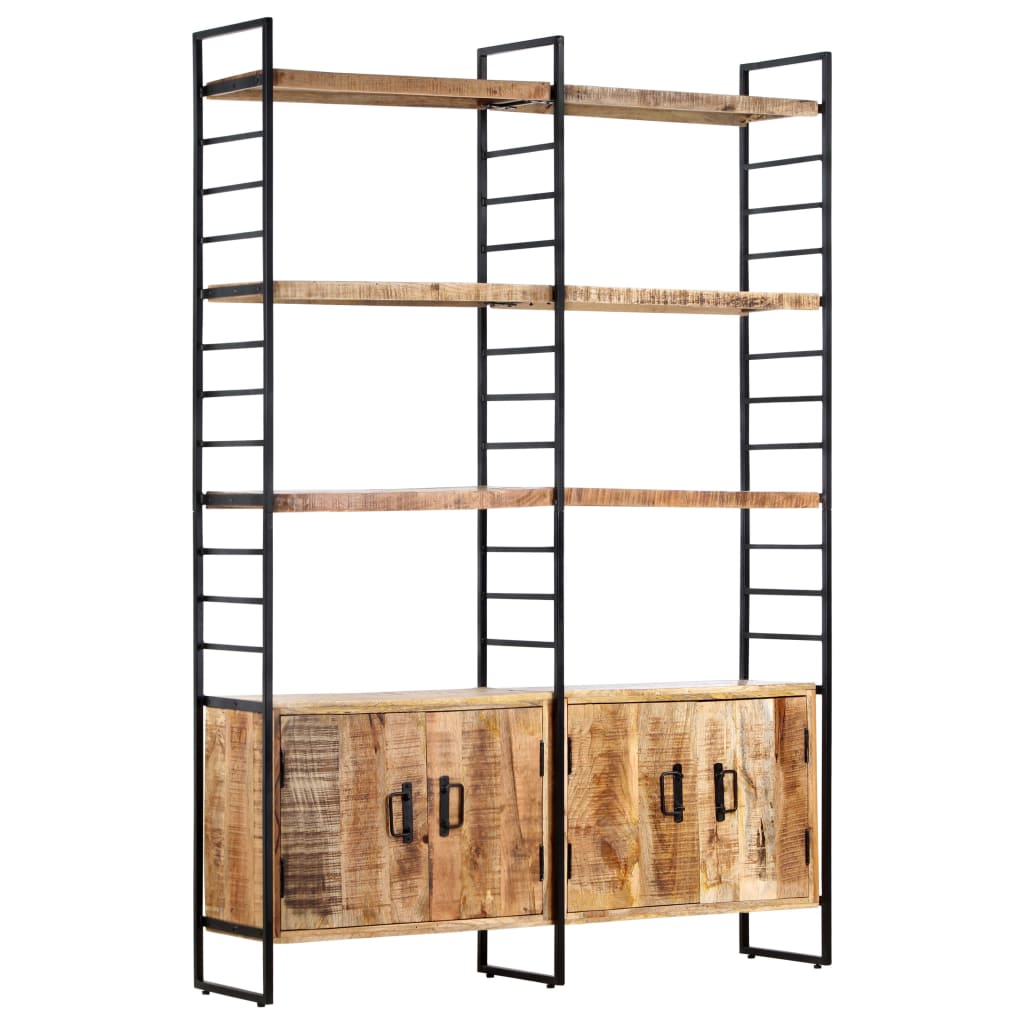 Boekenkast met 4 schappen 124x30x180 cm massief mangohout