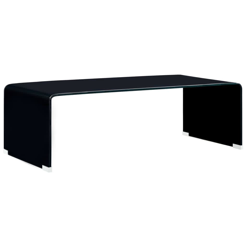 Table basse 98x45x31 cm verre trempé noir