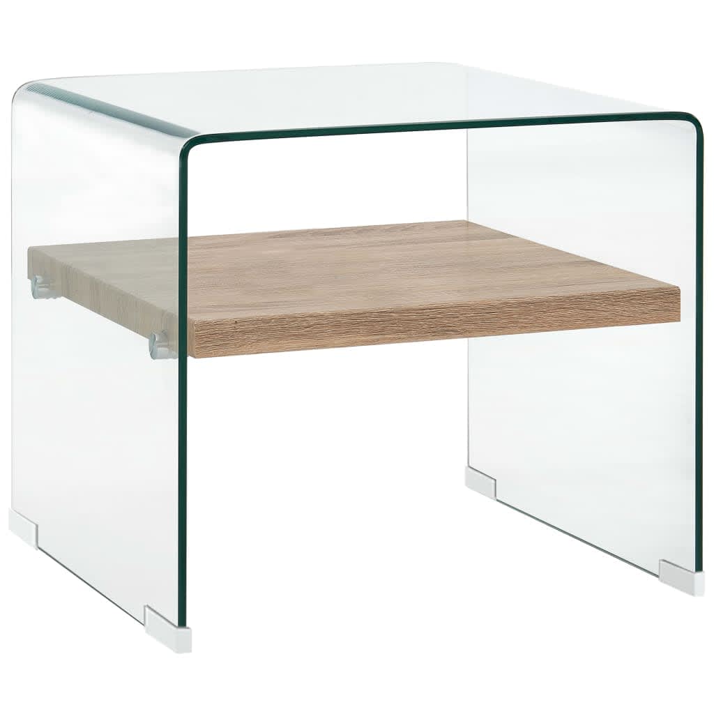 Table basse 50x50x45 cm verre trempé transparent