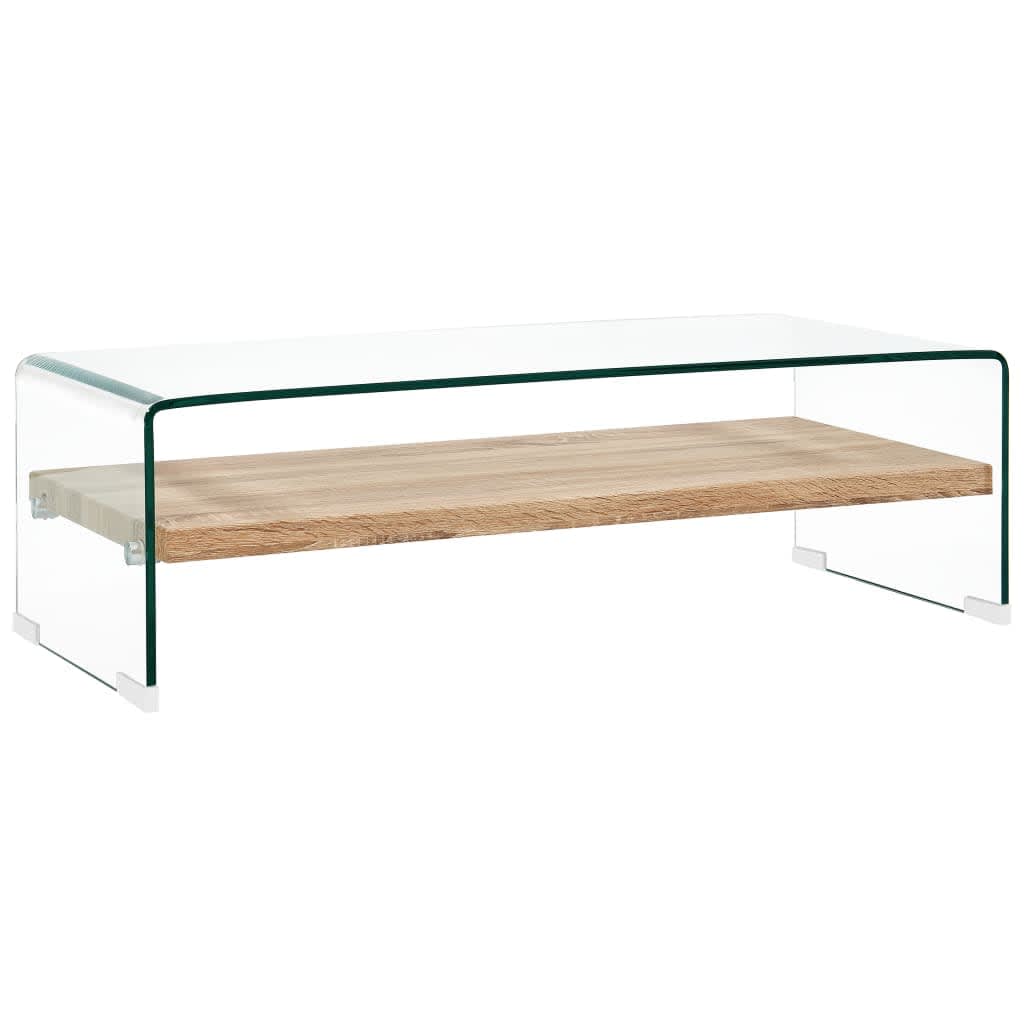 Table basse 50x50x45 cm verre trempé transparent