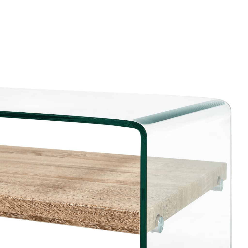 Salontafel 50x50x45 cm gehard glas transparant