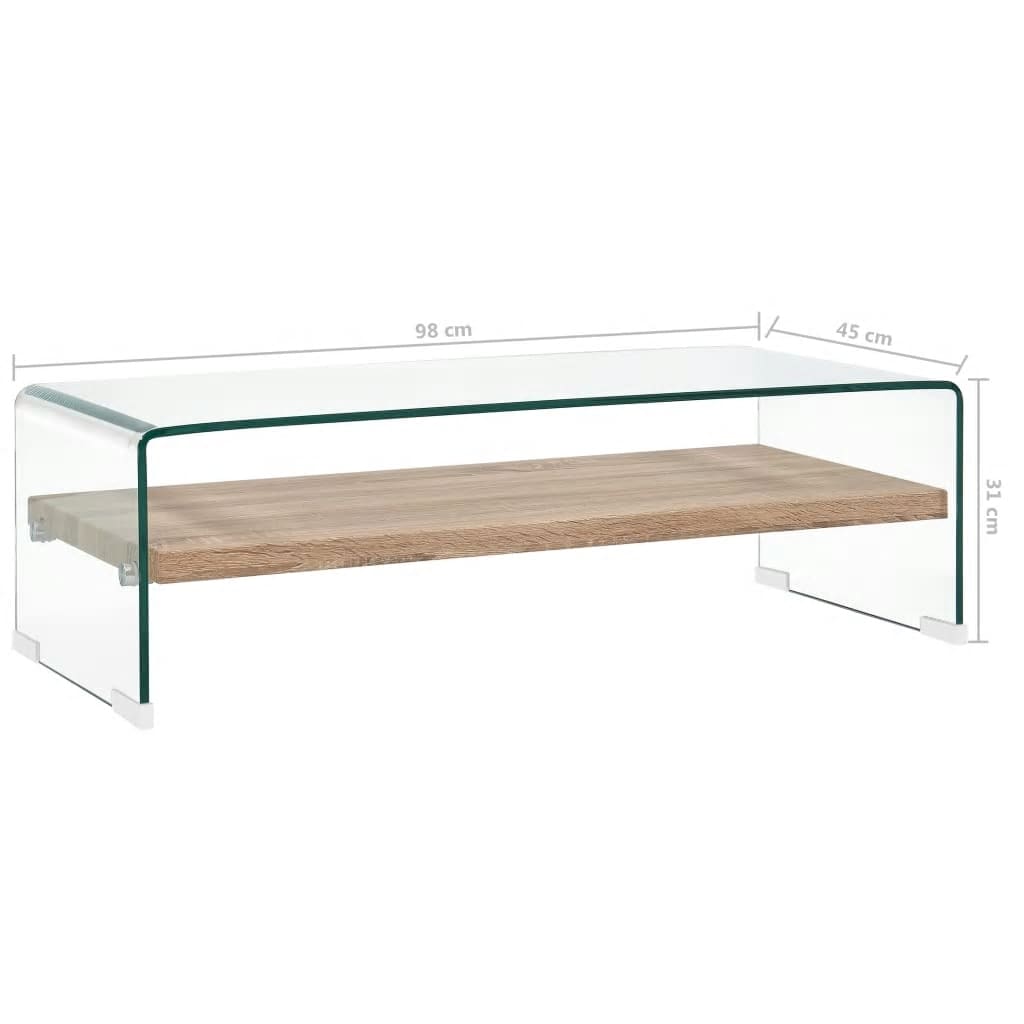 Table basse 50x50x45 cm verre trempé transparent