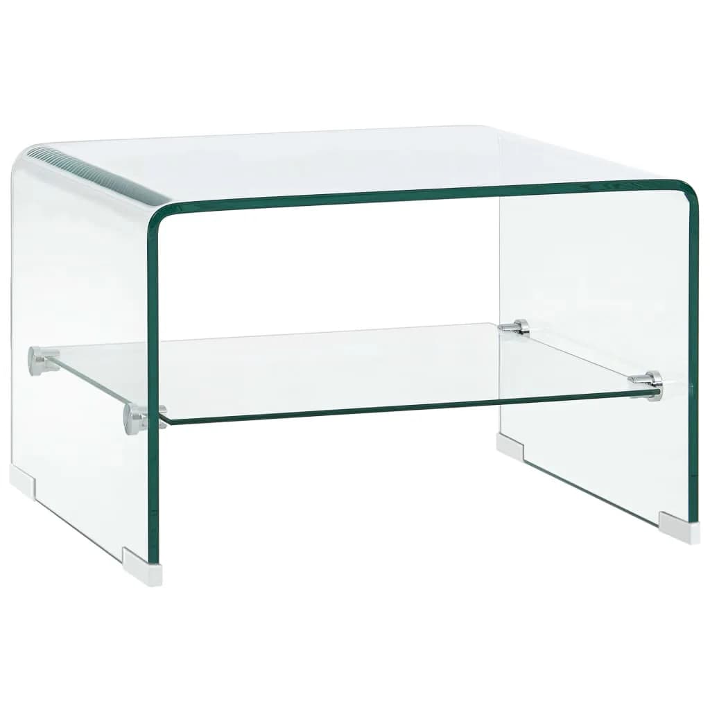 Table basse 98x45x31 cm verre trempé transparent