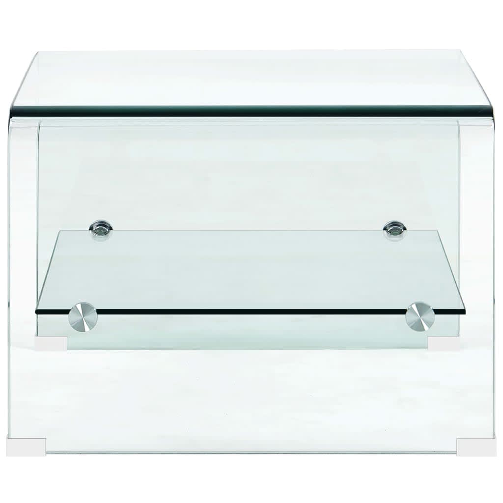 Table basse 98x45x31 cm verre trempé transparent