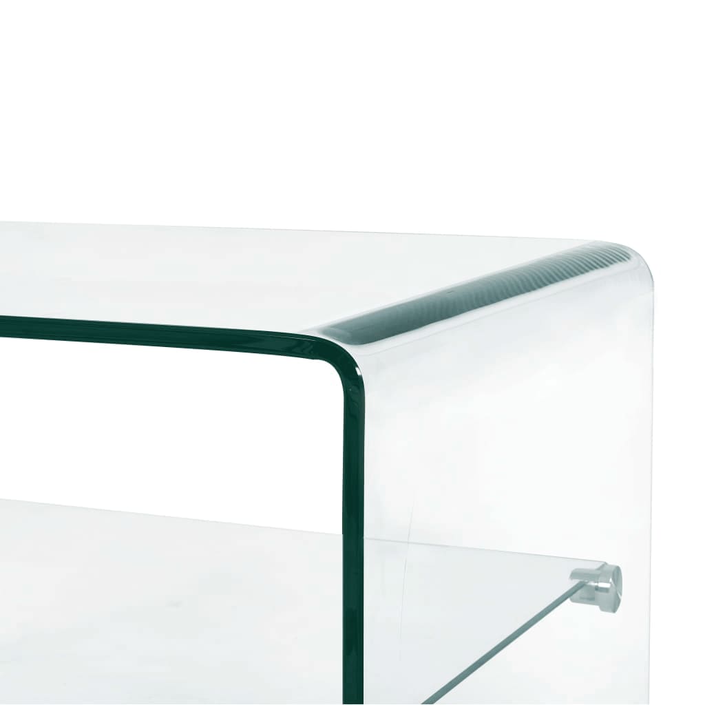 Table basse 98x45x31 cm verre trempé transparent