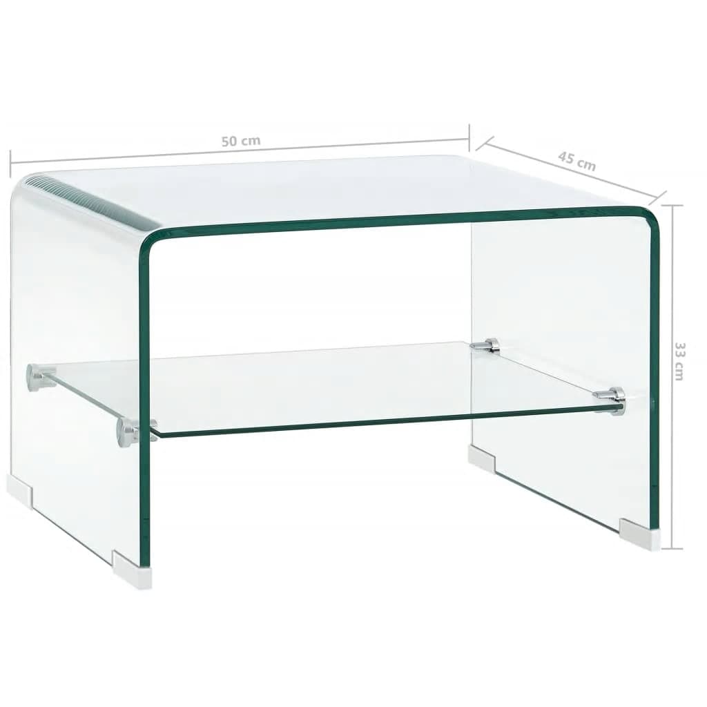 Table basse 98x45x31 cm verre trempé transparent