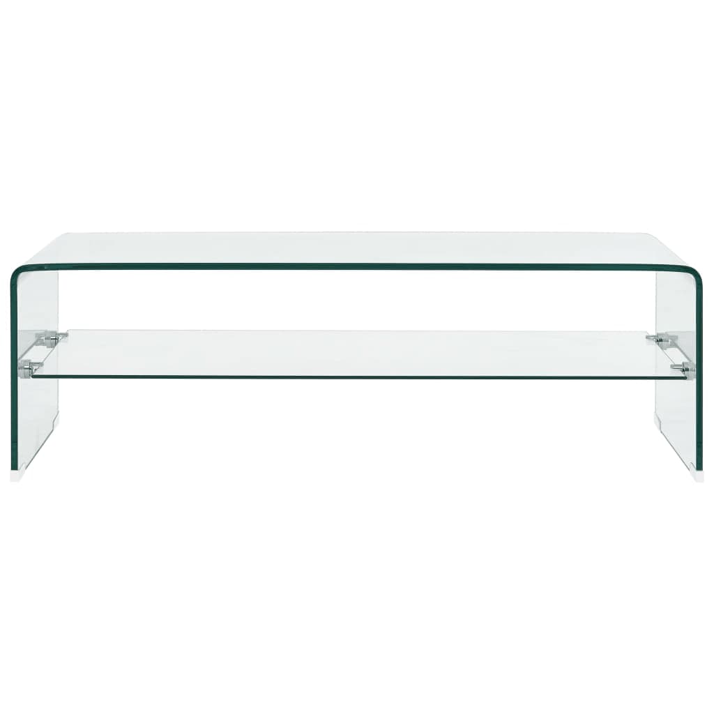 Table basse 98x45x31 cm verre trempé transparent