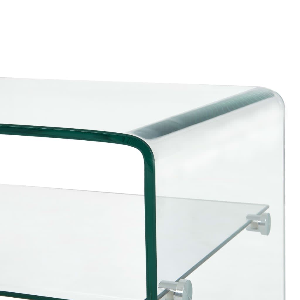 Table basse 98x45x31 cm verre trempé transparent