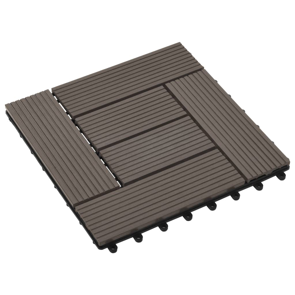 WPC Tegels 30x30cm 11 stuks 1m2 bruin