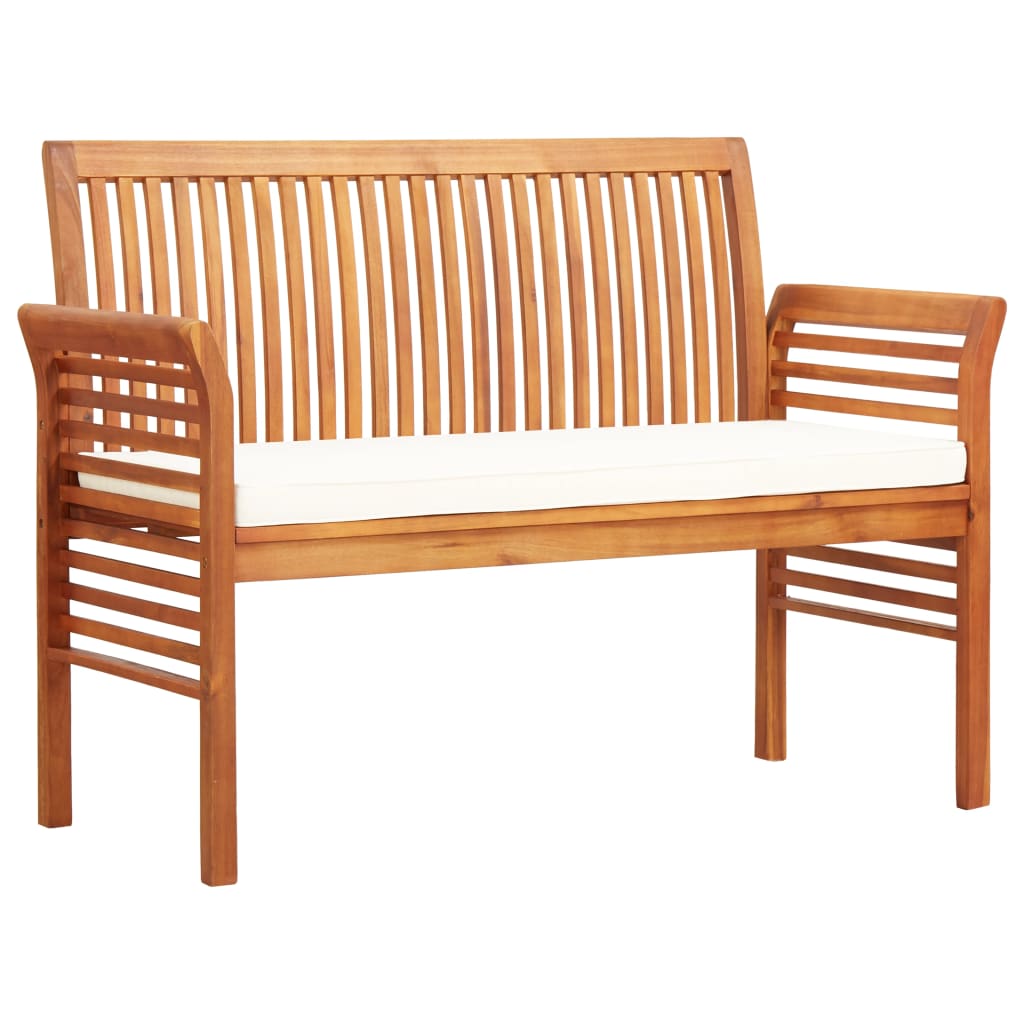 Banc de jardin 3 places avec coussin 150 cm en bois d'acacia massif