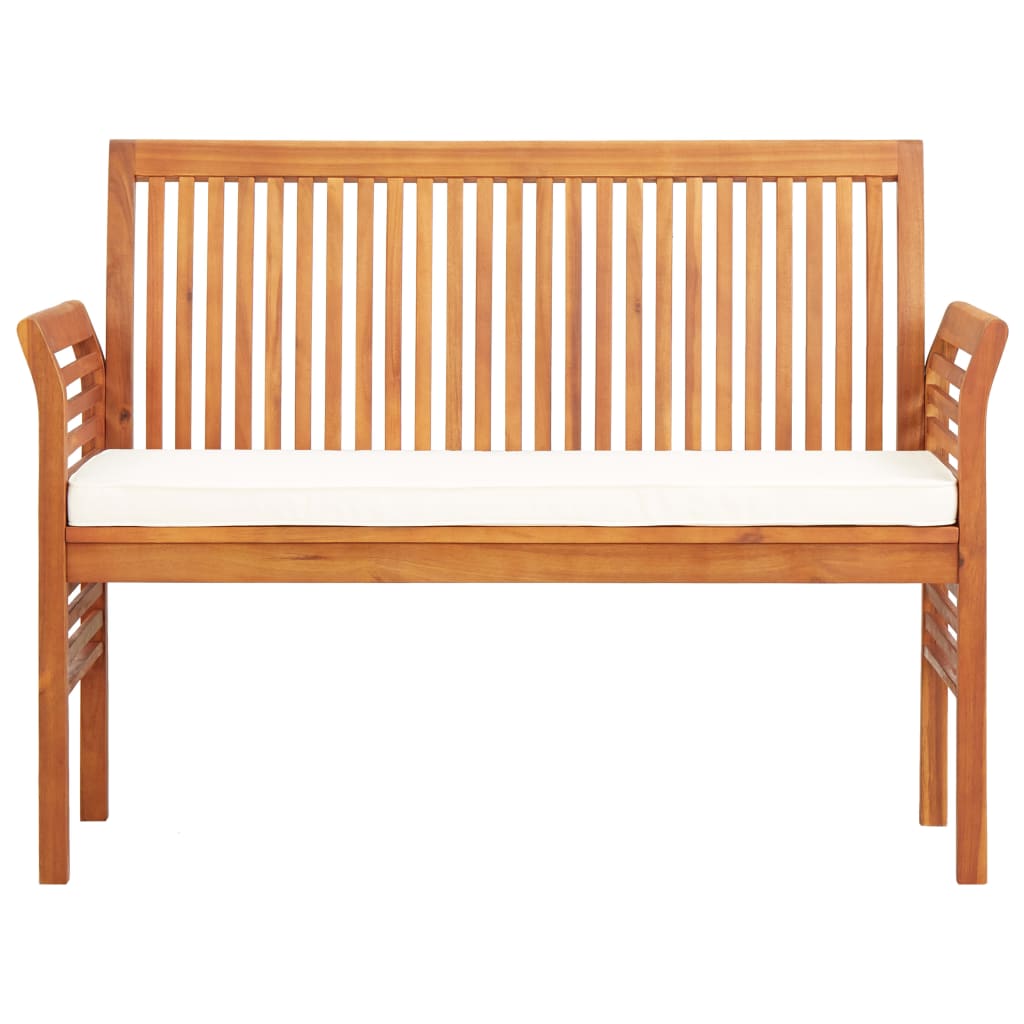 Banc de jardin 3 places avec coussin 150 cm en bois d'acacia massif