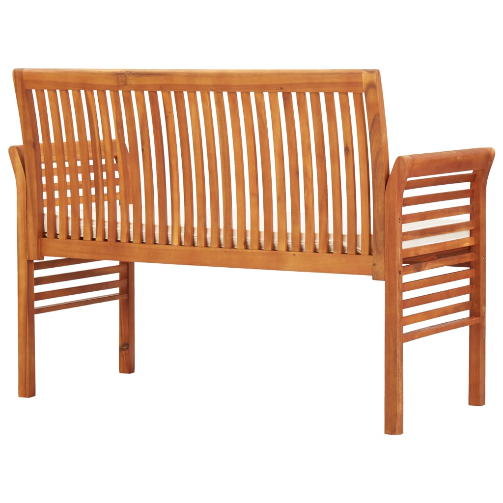 Banc de jardin 3 places avec coussin 150 cm en bois d'acacia massif