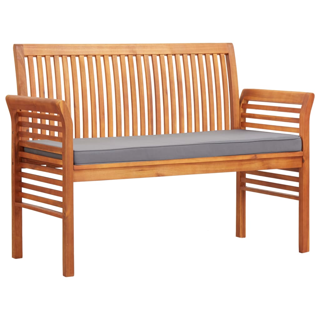 Banc de jardin 3 places avec coussin 150 cm en bois d'acacia massif