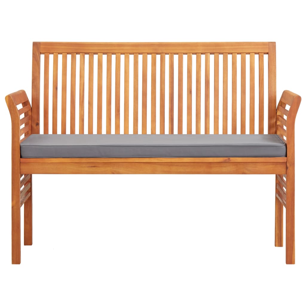 Banc de jardin 3 places avec coussin 150 cm en bois d'acacia massif