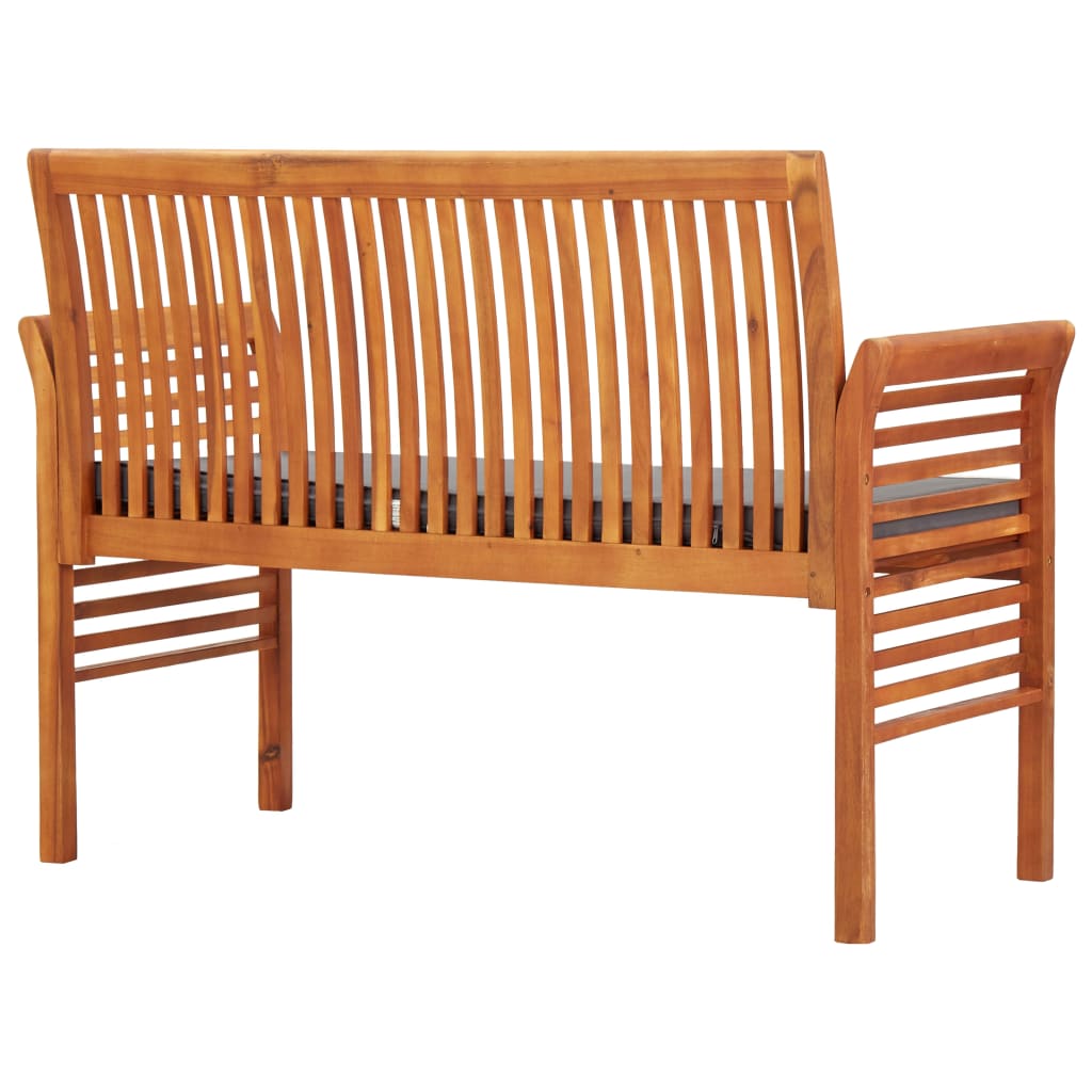 Banc de jardin 3 places avec coussin 150 cm en bois d'acacia massif