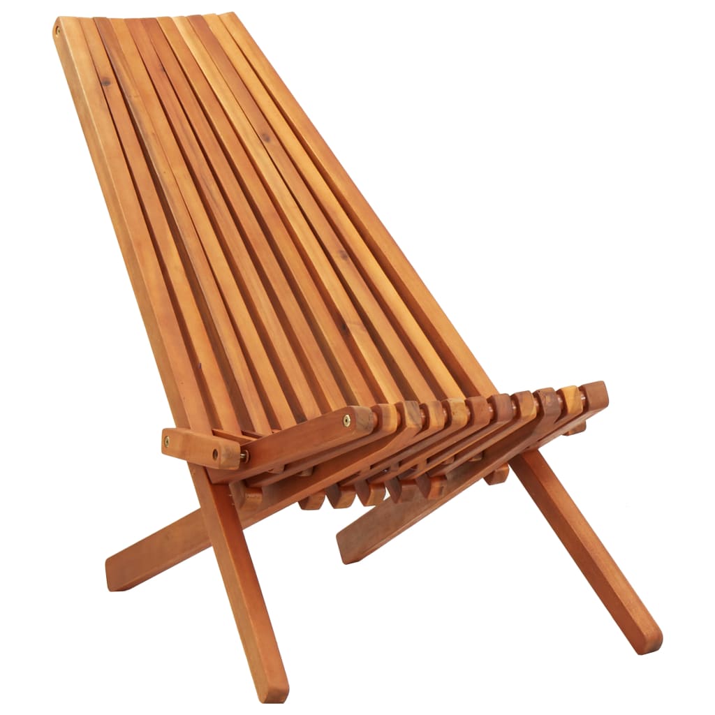 Chaises longues pliantes 2 pcs en bois d'acacia massif