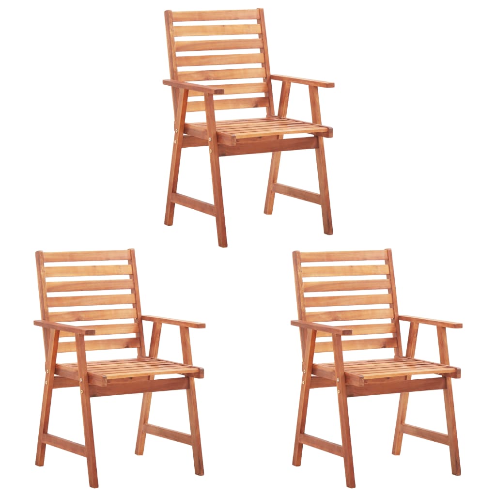 Chaises de jardin 8 pcs en bois d'acacia massif