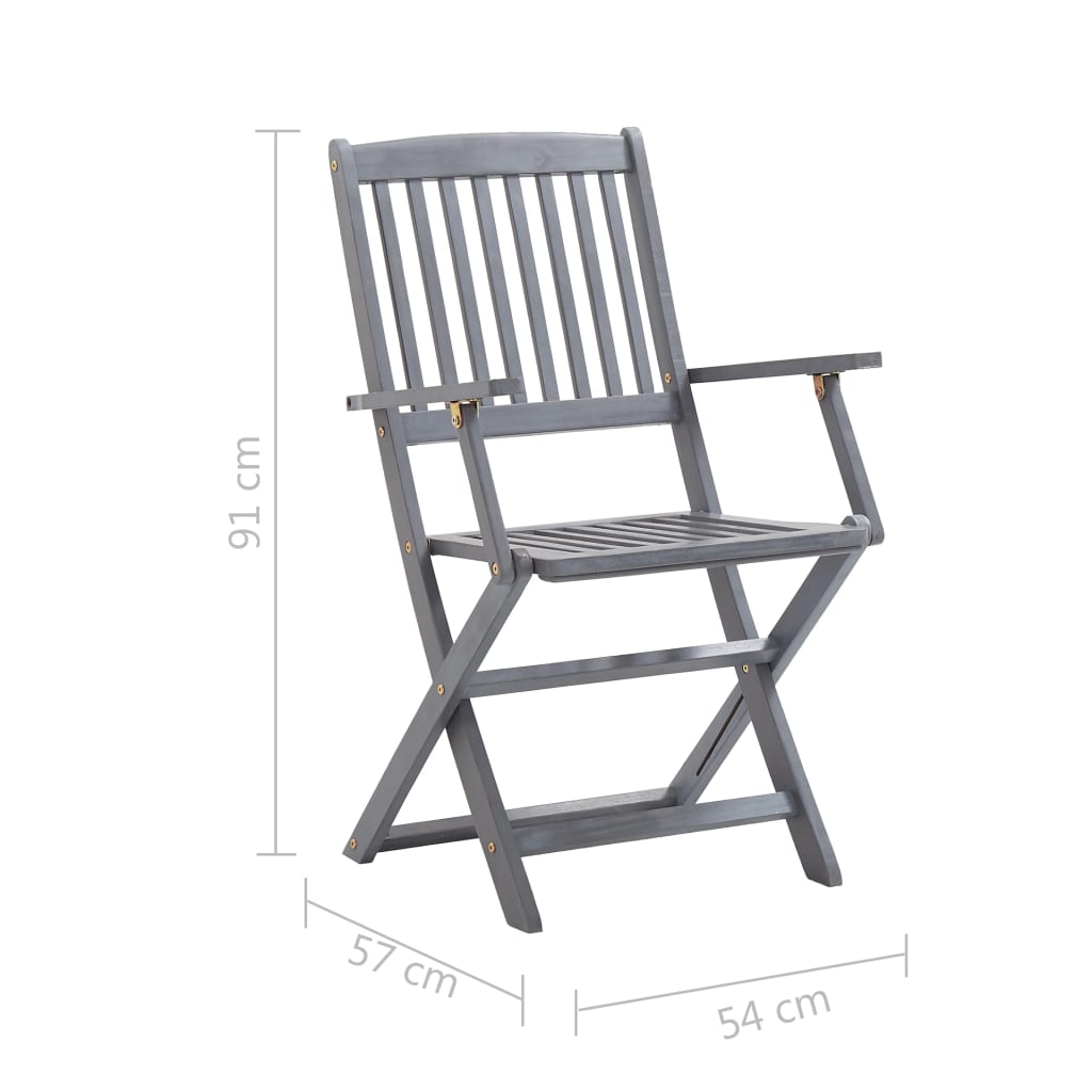 Chaises de jardin pliantes 4 pcs en bois d'acacia massif