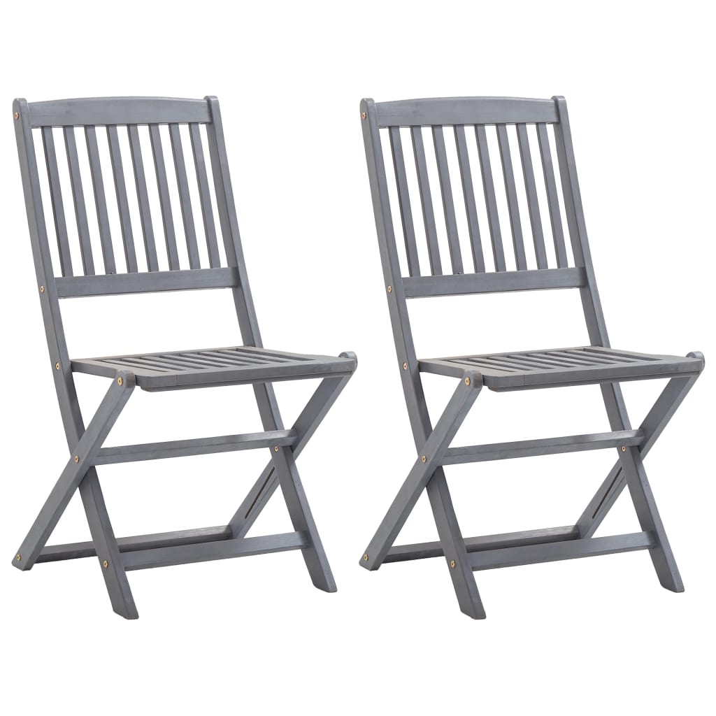 Chaises de jardin pliantes 4 pcs en bois d'acacia massif