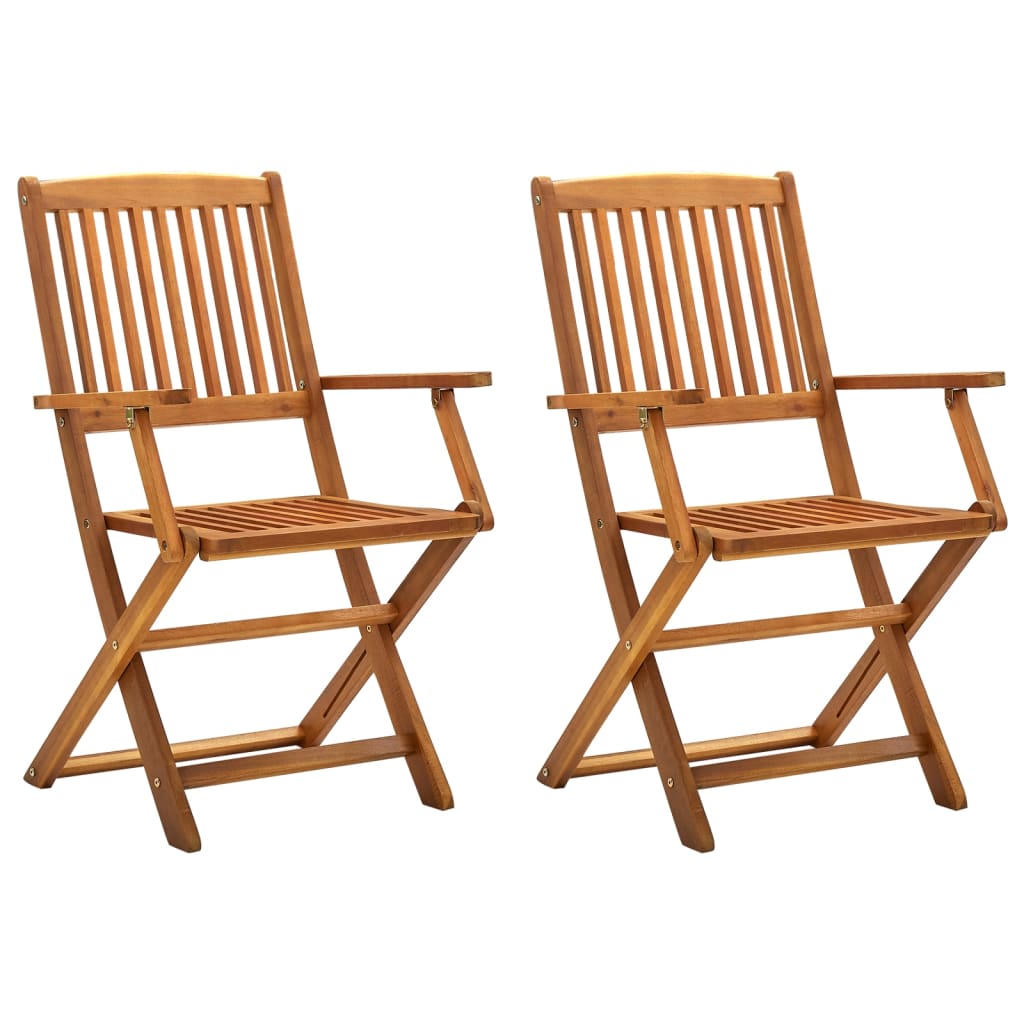 Chaises de jardin pliantes 4 pcs en bois d'acacia massif