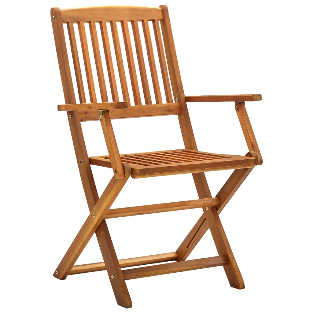 Chaises de jardin pliantes 4 pcs en bois d'acacia massif