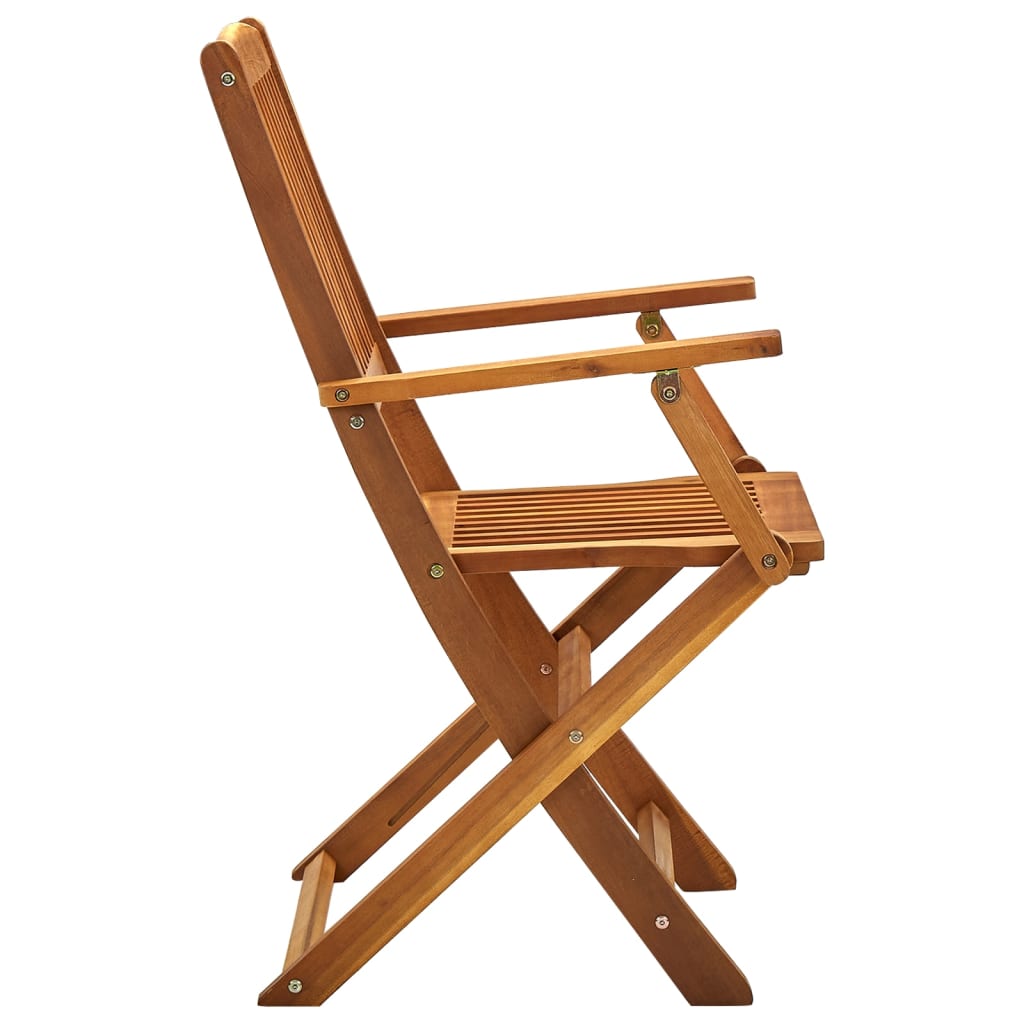 Chaises de jardin pliantes 4 pcs en bois d'acacia massif