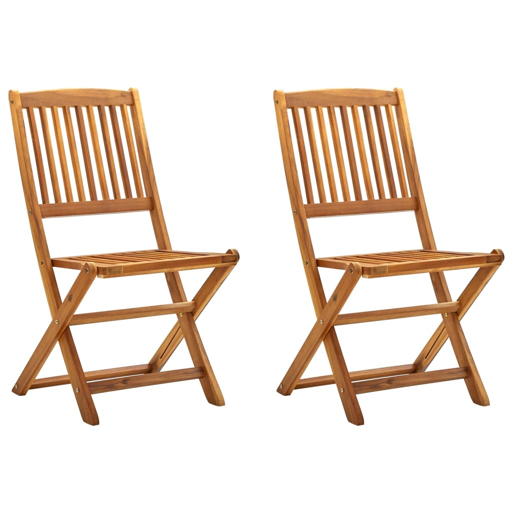 Chaises de jardin pliantes 4 pcs en bois d'acacia massif