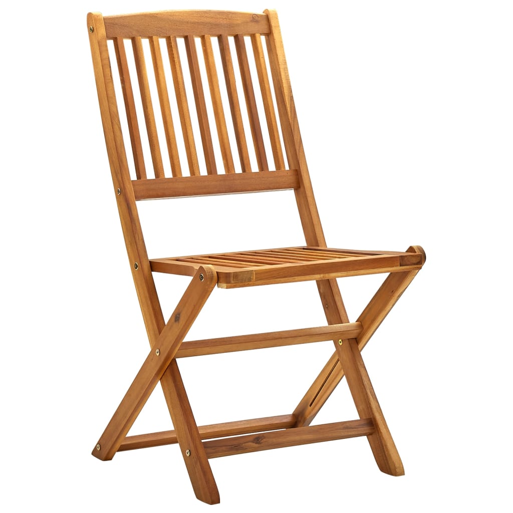 Chaises de jardin pliantes 4 pcs en bois d'acacia massif