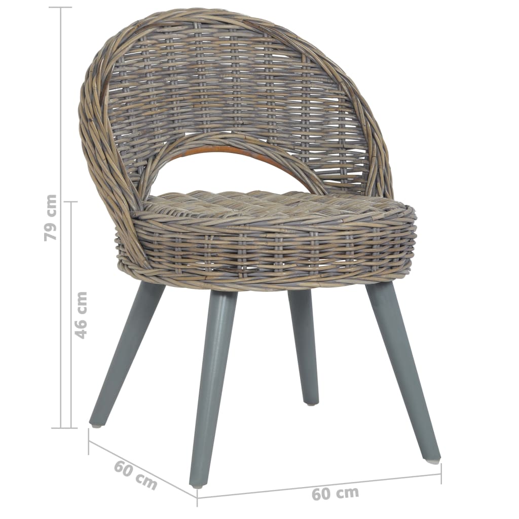 Fauteuil kubu rattan grijs