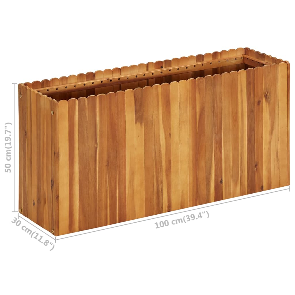 Plantenbak verhoogd 150x30x50 cm massief acaciahout