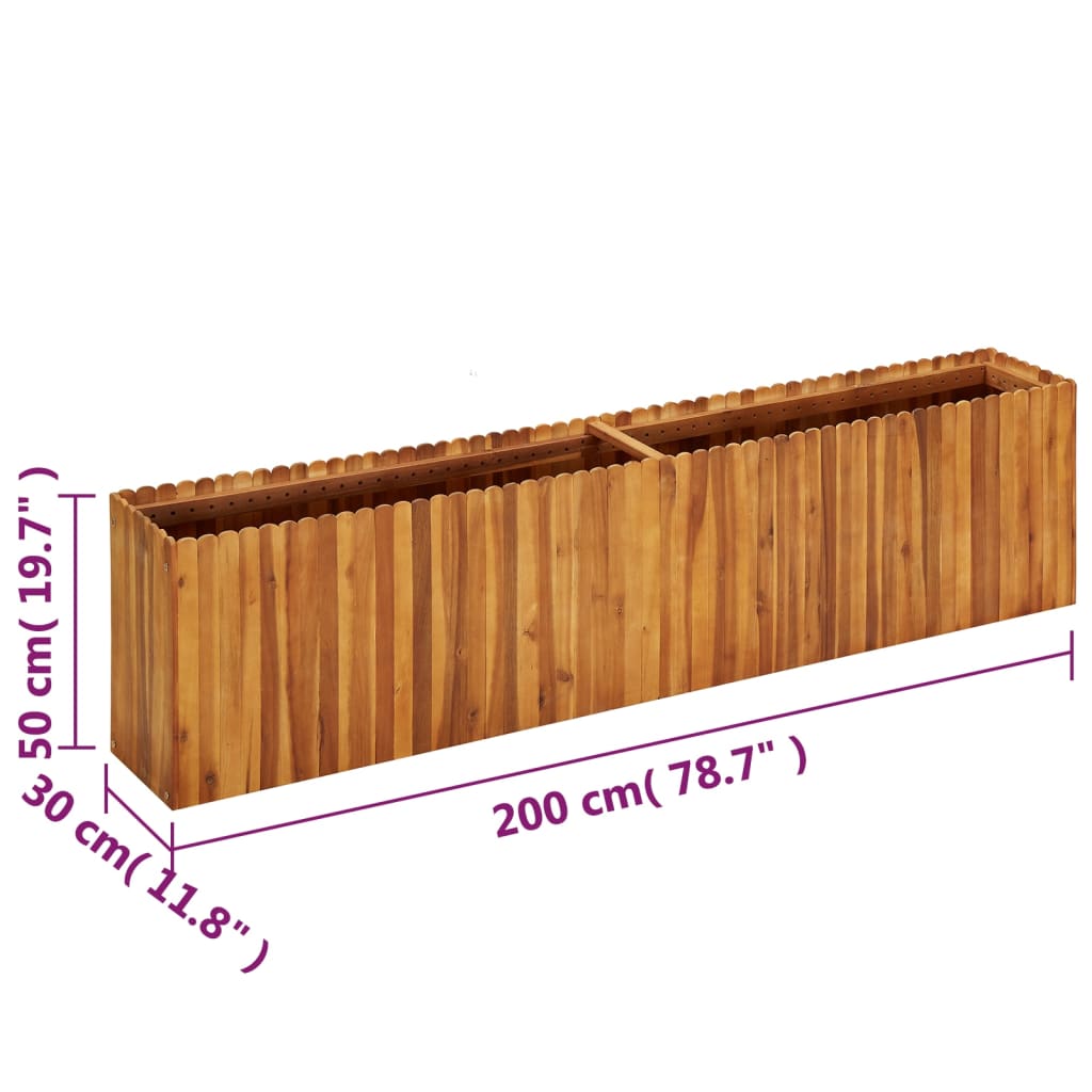 Plantenbak verhoogd 150x30x50 cm massief acaciahout