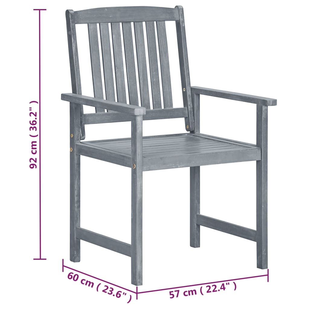 Chaises de jardin 4 pcs en bois d'acacia massif