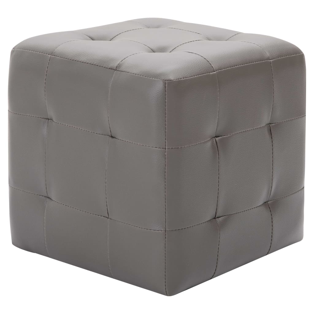 Pouf 2 pcs 30x30x30 cm cuir artificiel