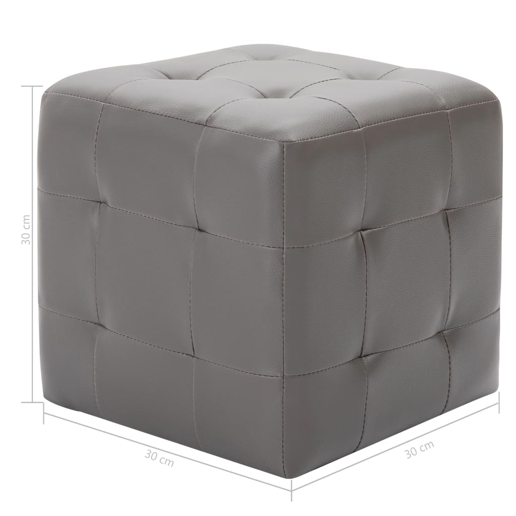 Pouf 2 pcs 30x30x30 cm cuir artificiel