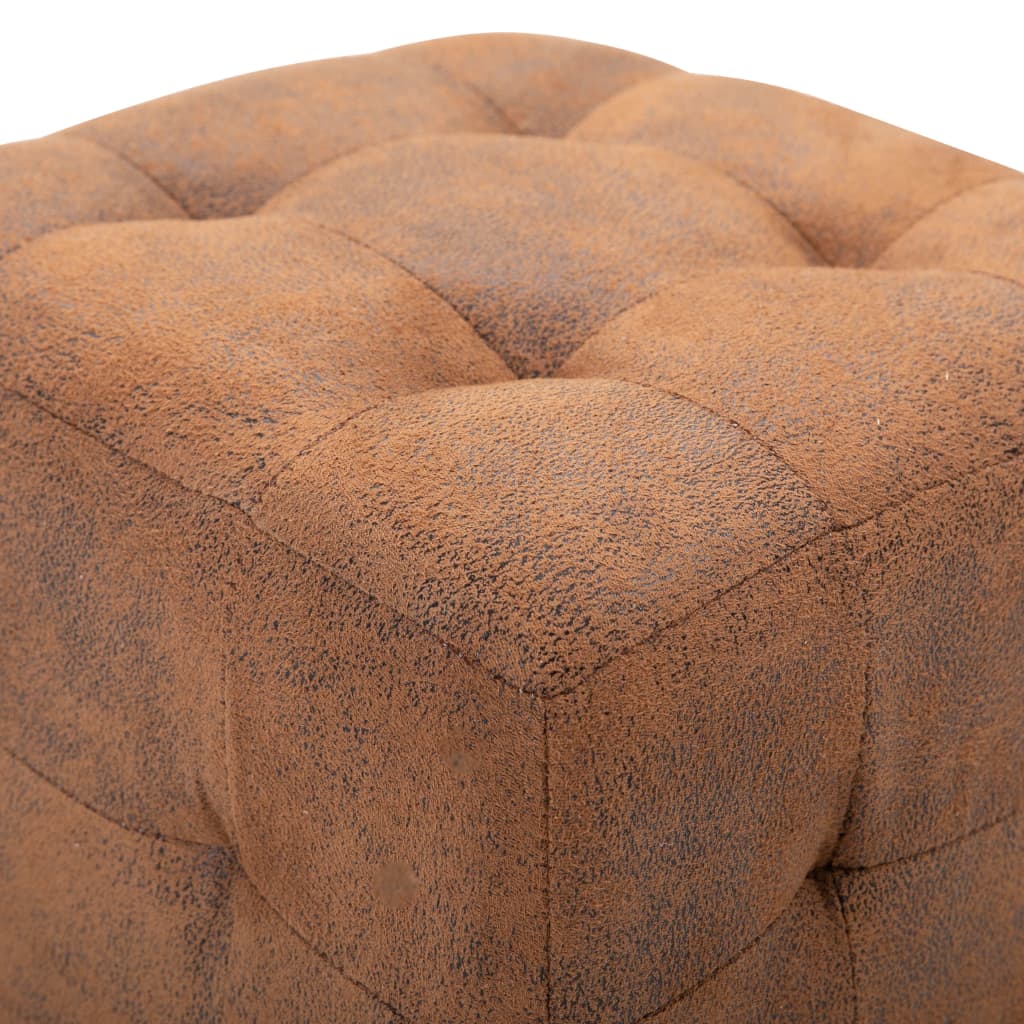 Pouf 2 pcs 30x30x30 cm daim artificiel