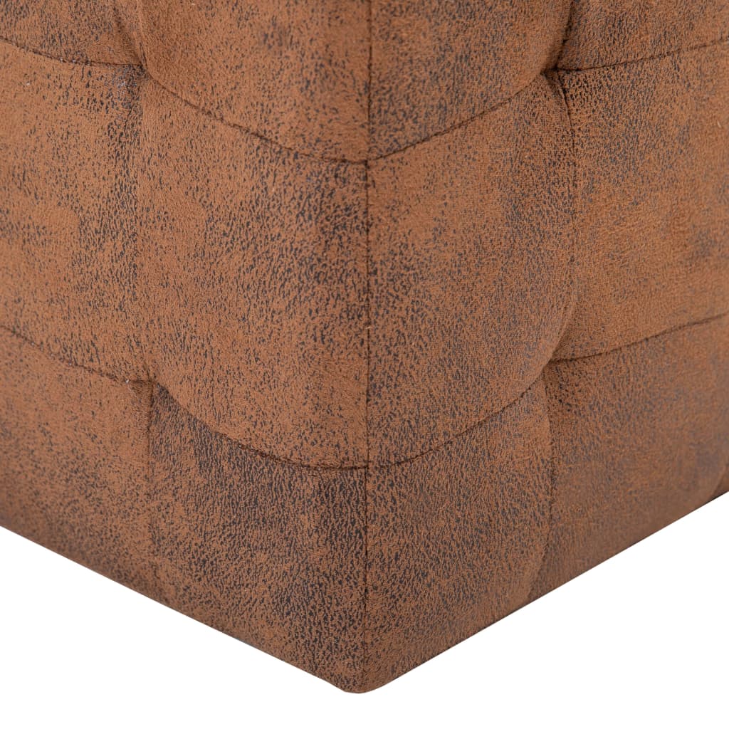 Pouf 2 pcs 30x30x30 cm daim artificiel