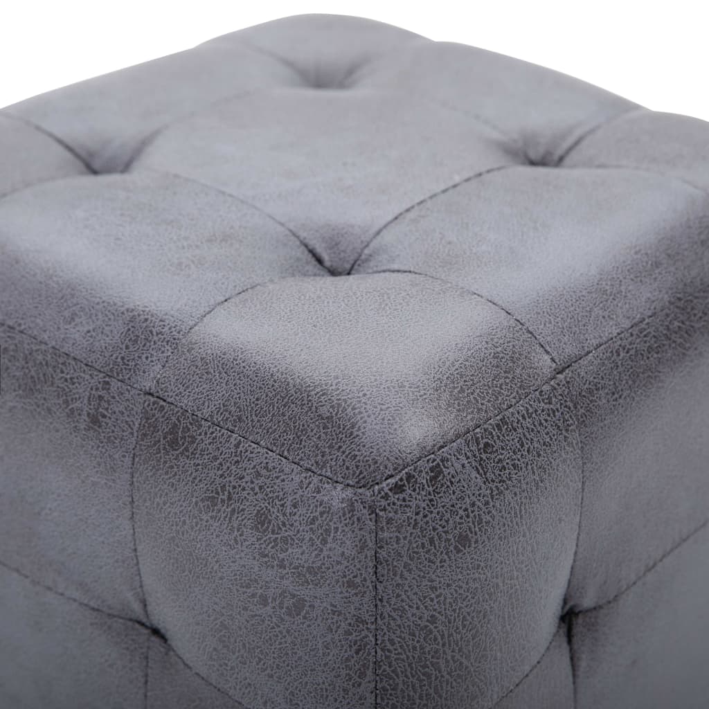 Pouf 2 pcs 30x30x30 cm daim artificiel